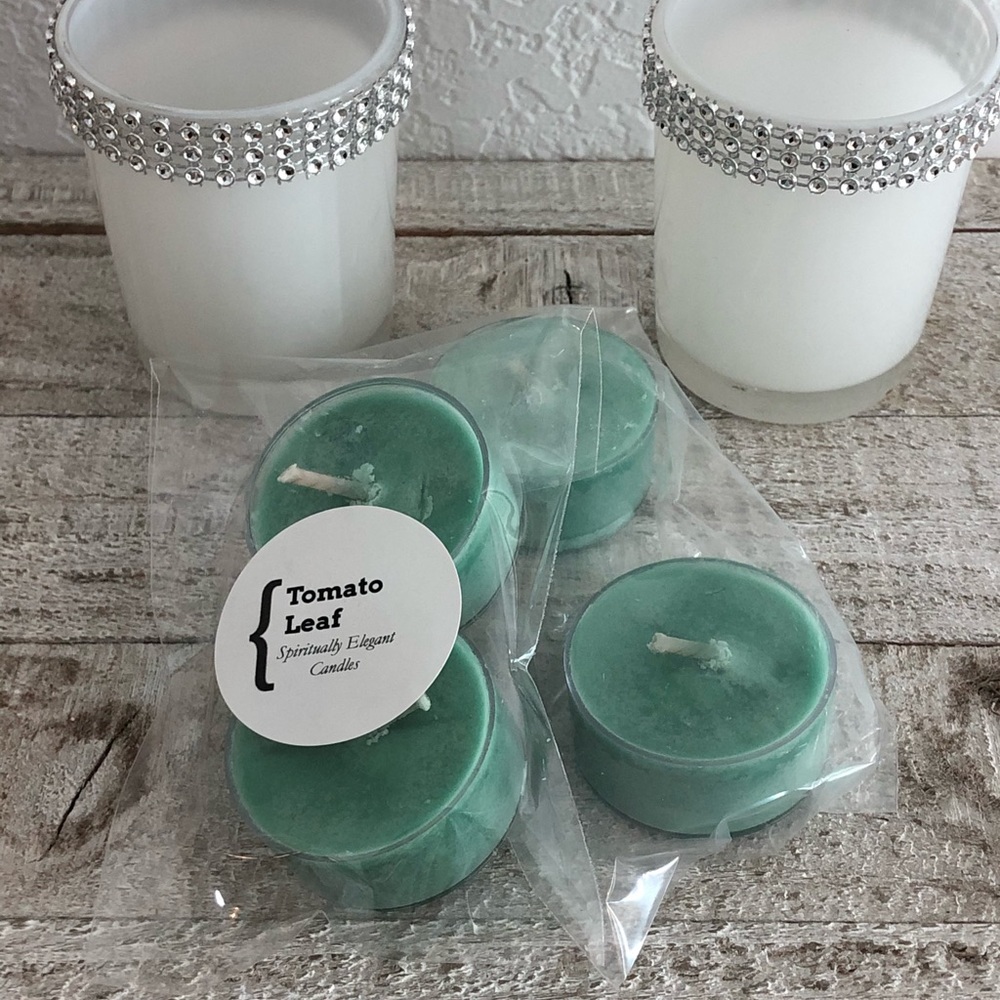 Tomato 🍅 Leaf 🍃 Soy Tealights | 4 Pack